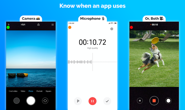 Как добавить индикатор камеры а-ля iOS 14 на Android