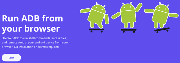 Как запустить команды оболочки ADB через браузер без установки драйверов