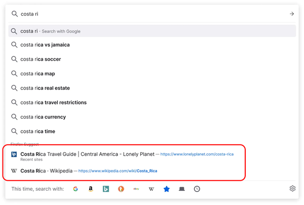 Как отключить рекламу в адресной строке Firefox
