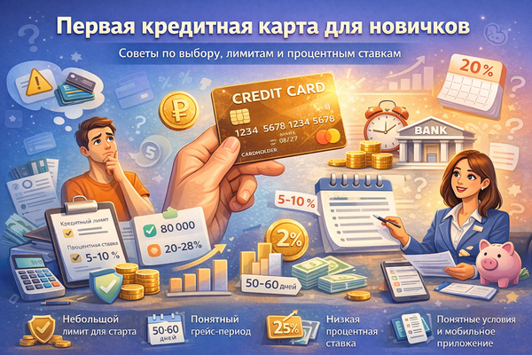 Первая кредитная карта: что новичку важно знать о лимите и ставке