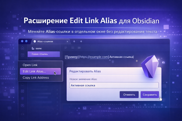 Как быстро поправить Alias-ссылки в Obsidian