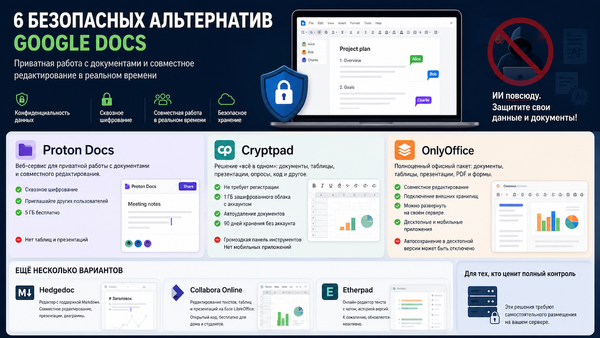 Лучшие приватные альтернативы Google Docs