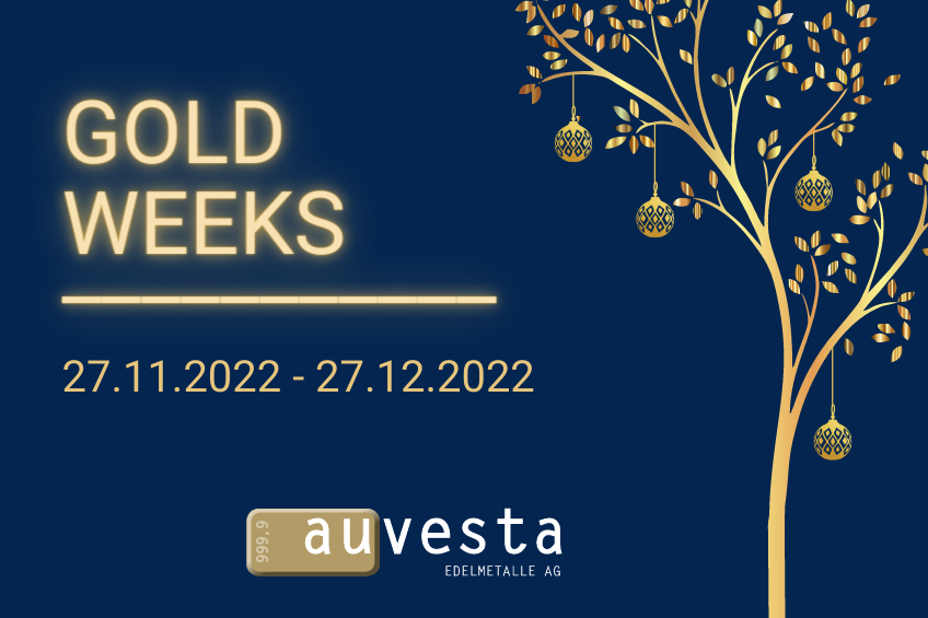 Weihnachtszeit ist GeschenkezeitAb dem 1. Advent - Gold Weeks bei Auvesta