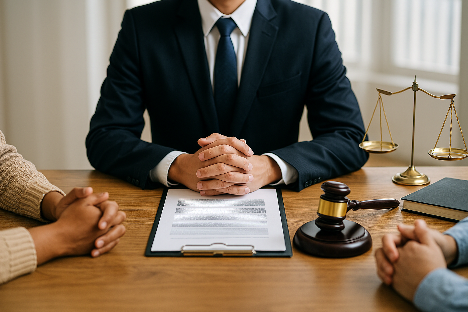 Talent agency client reviewing representation contract in California.