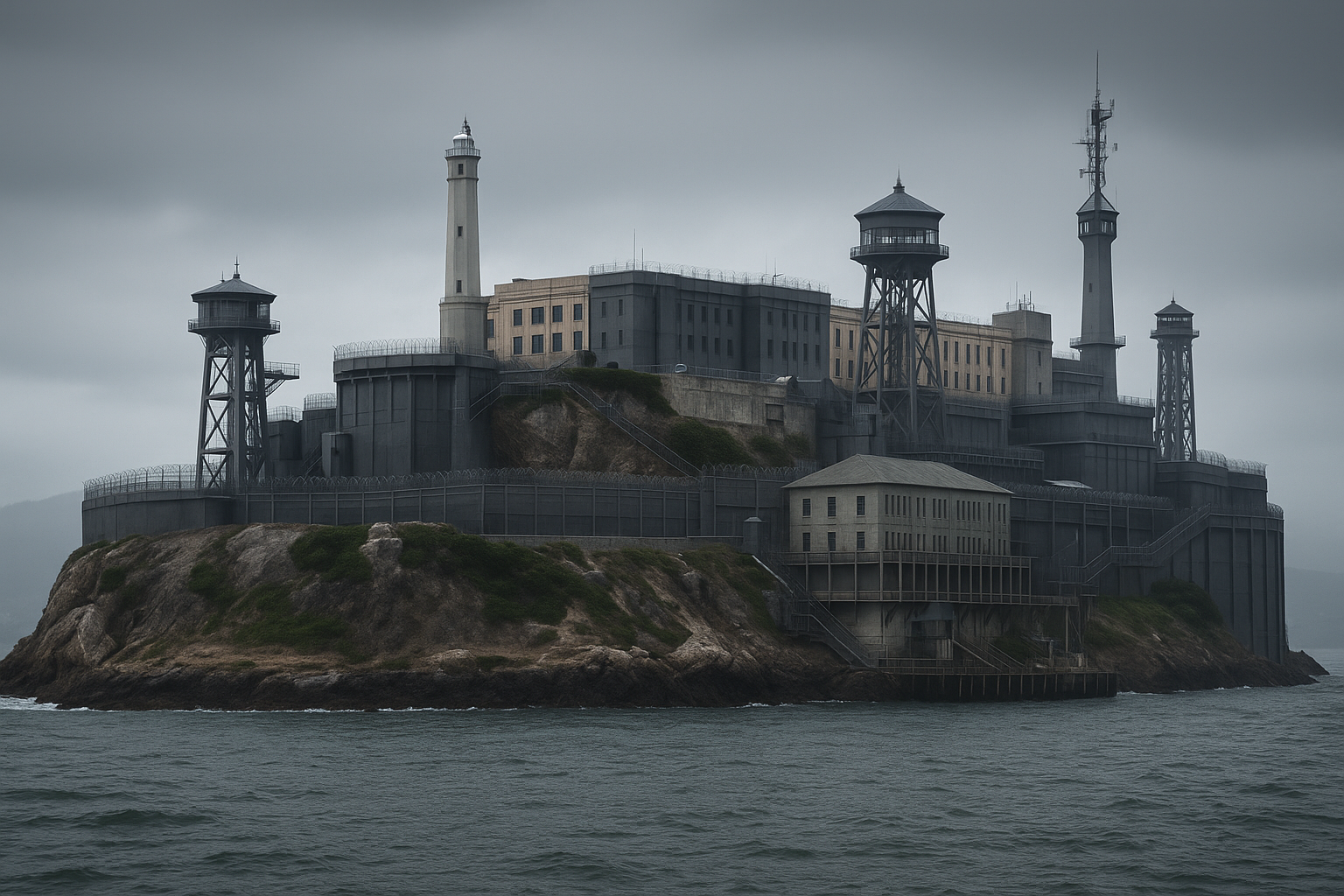AI Visualization of a Modernized Alcatraz Prison Concept