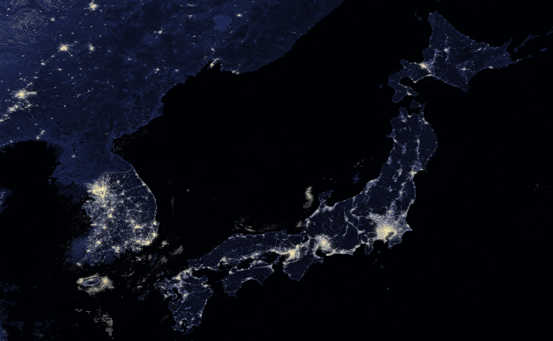Meta Muse is expanding to Japan, seen at night from space.