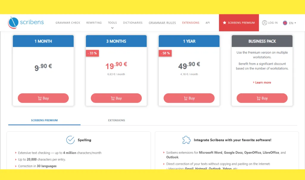 Scriben Pricing