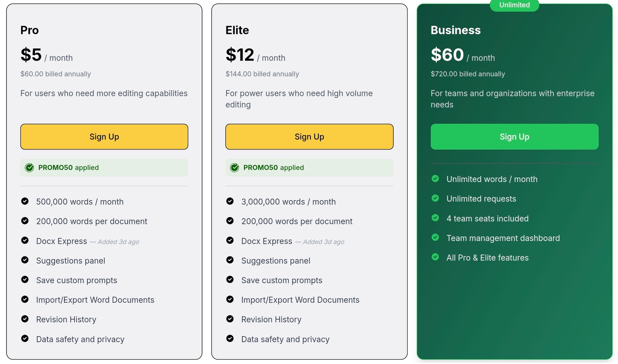 Editgpt, the best Quillbot humanizer alternative's pricing