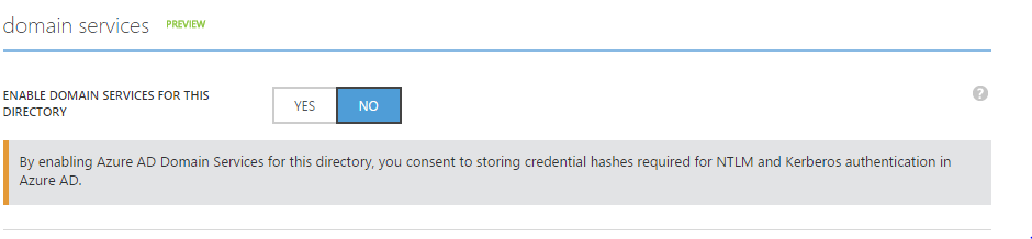 Enable Azure AD Domain Services