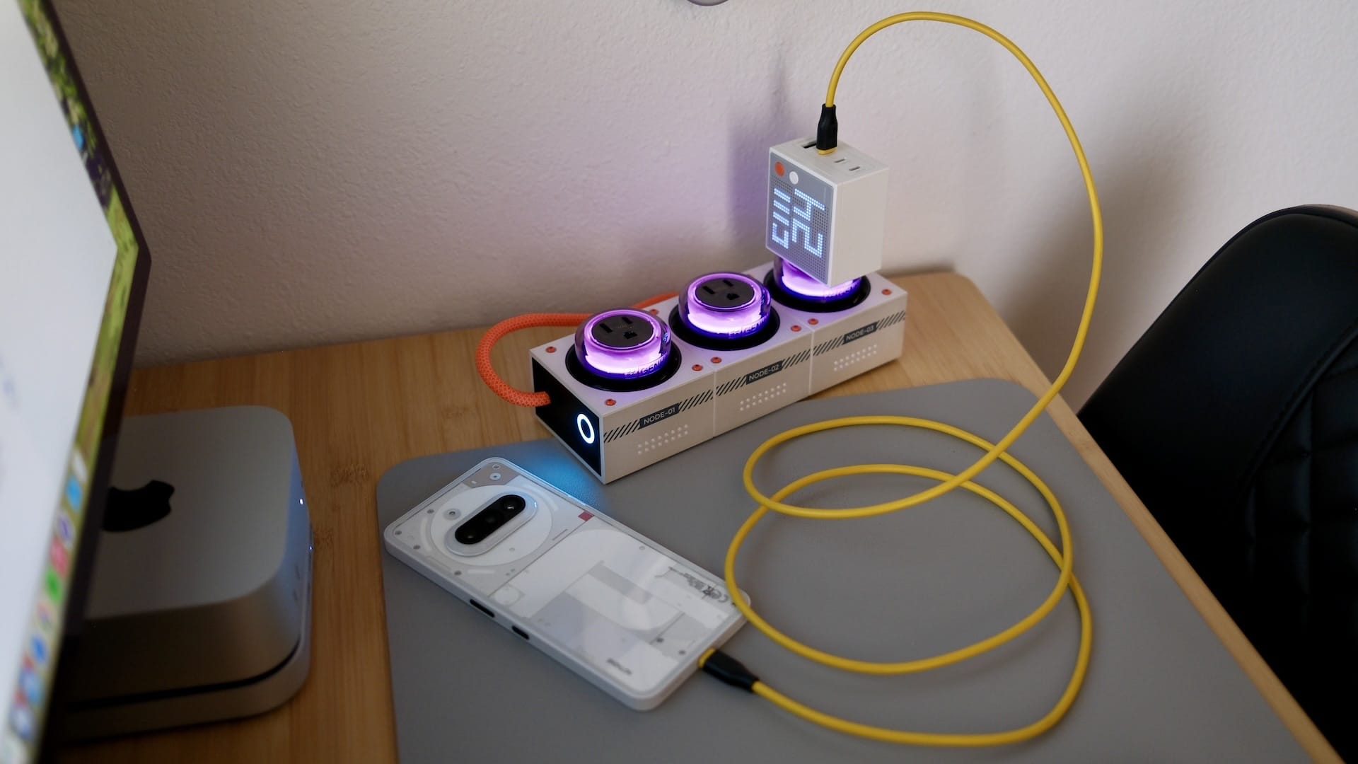 Genki moonbase charger on a desk.