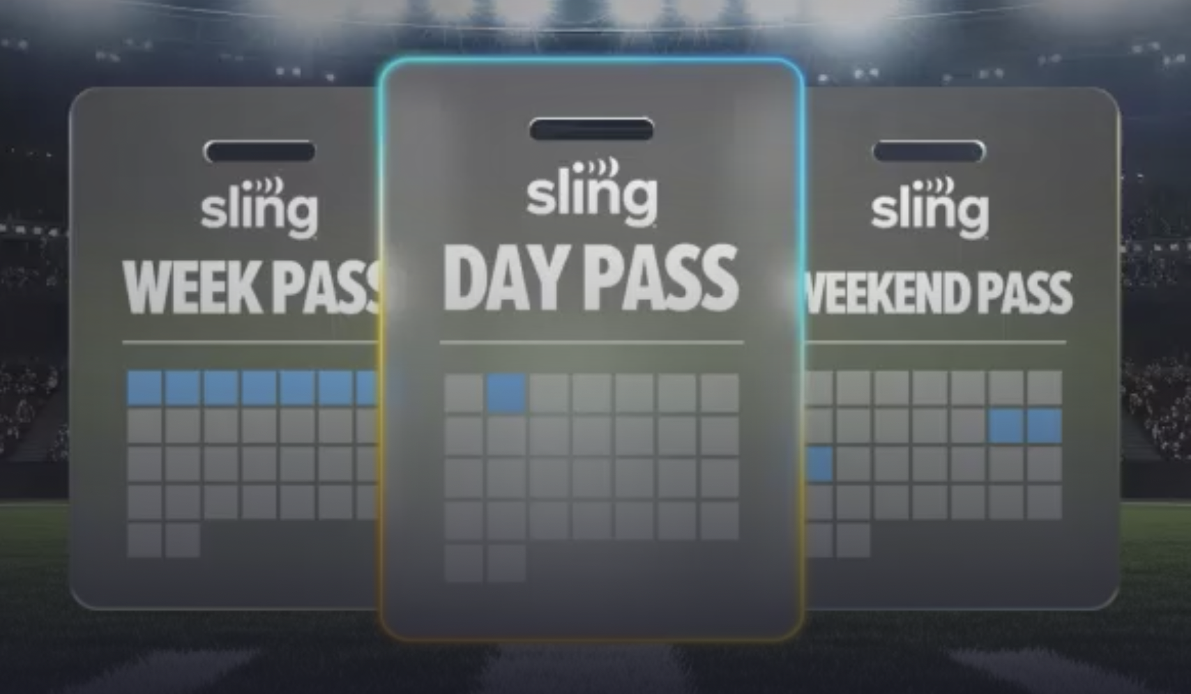 Promotional image from Sling, with a calendar icon.