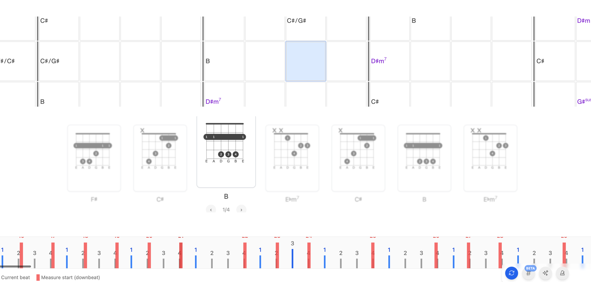 Screenshot showing guitar chords.