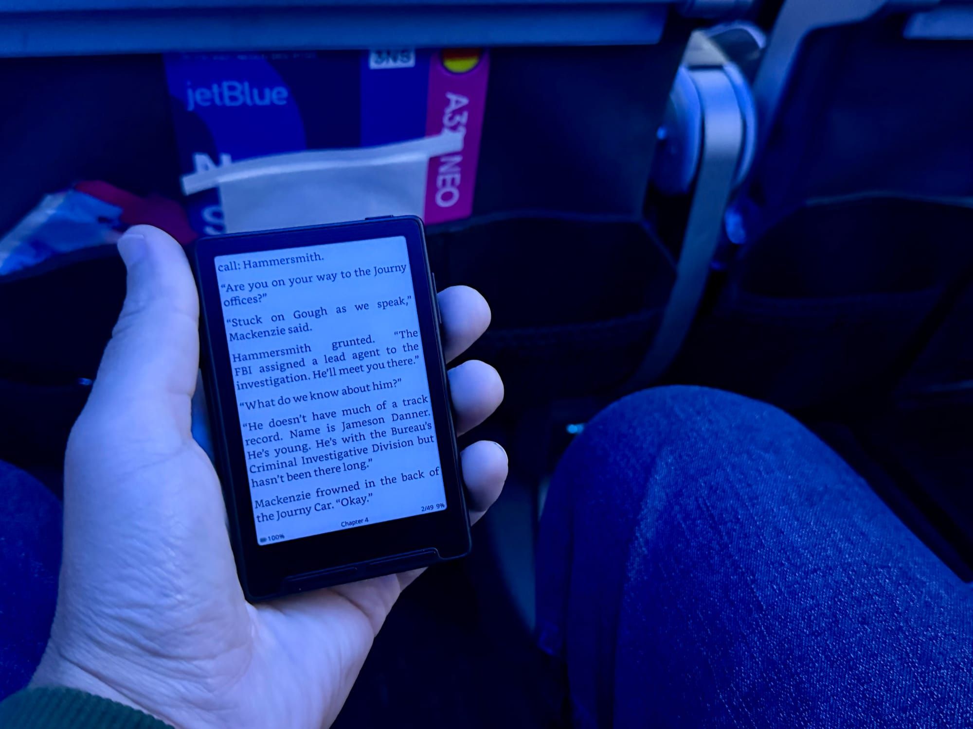 My secret boredom buster on an airplane is this tiny e-reader. Here’s why it works