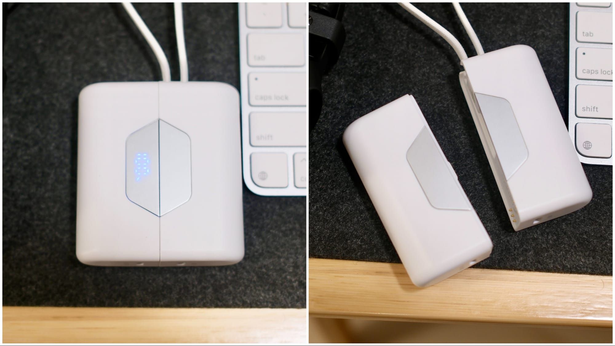 This travel gadget separates into two chargers when you need it most