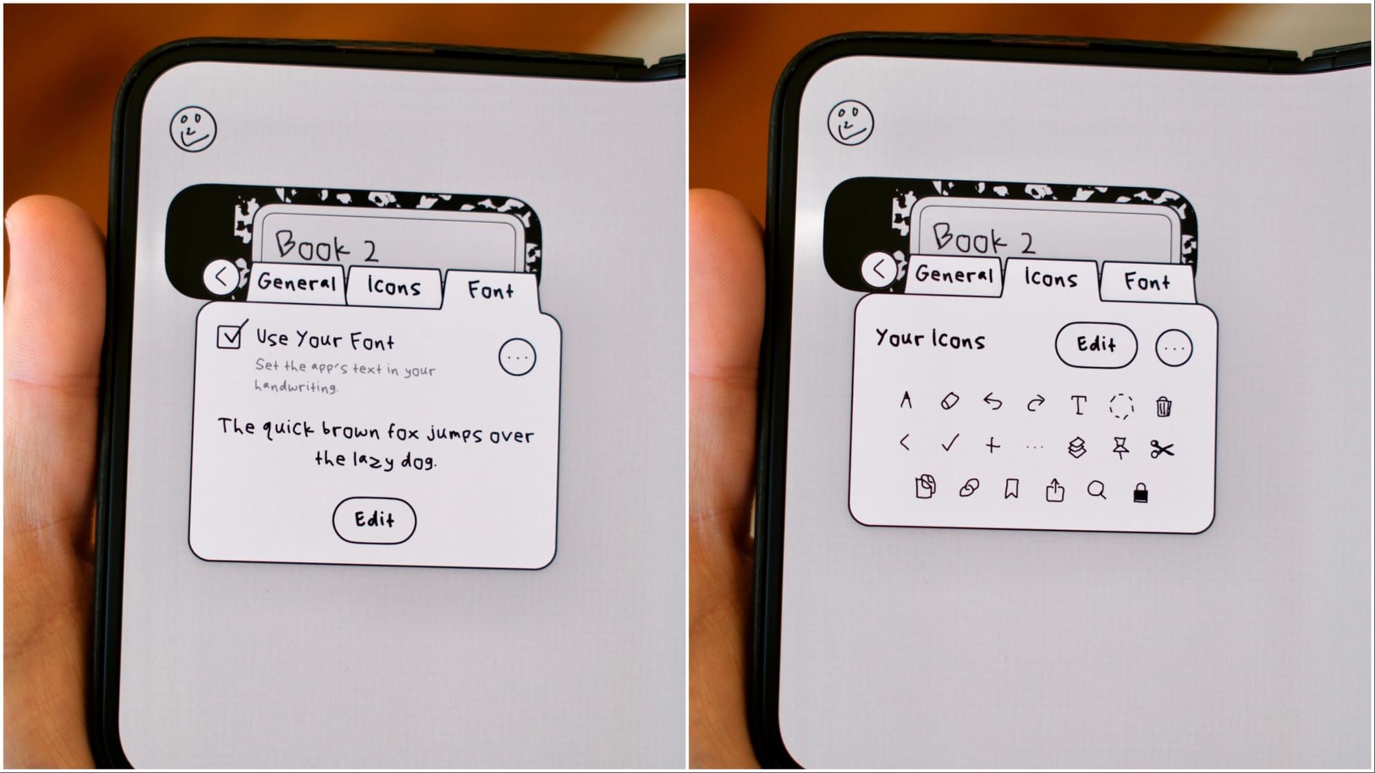 This iPhone Duo app uses my handwriting to make it feel like it was made just for me