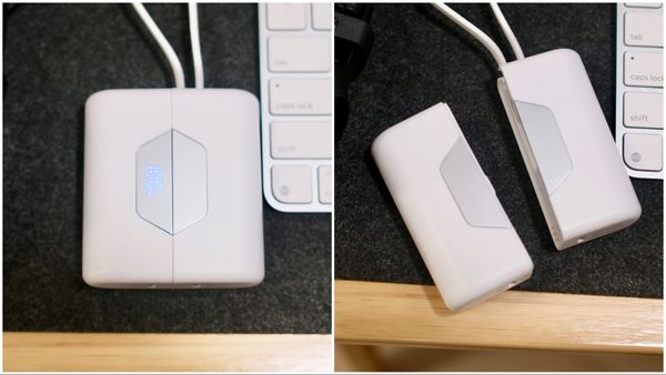 This travel gadget separates into two chargers when you need it most