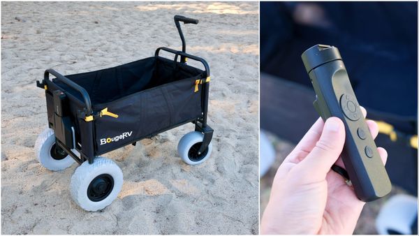 You’ve never seen a wagon like this. It uses a remote control to haul your gear