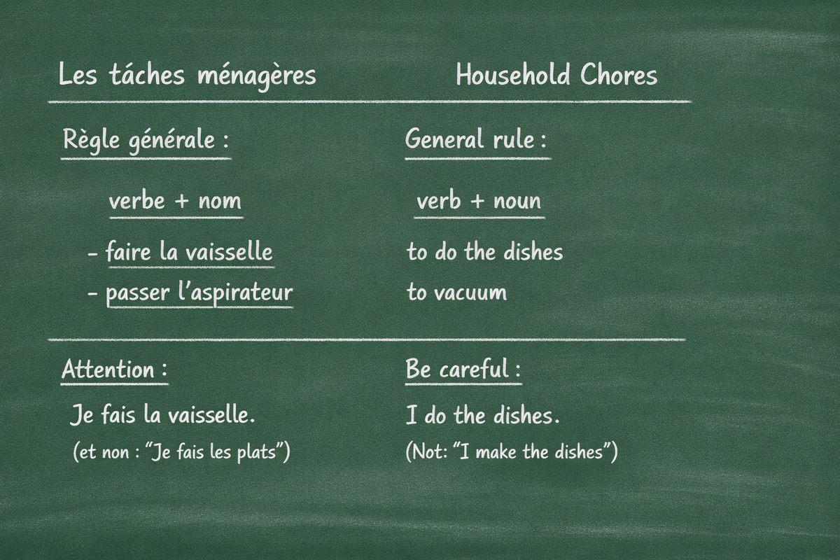Les tâches ménagères - Household Chores (Level A1)