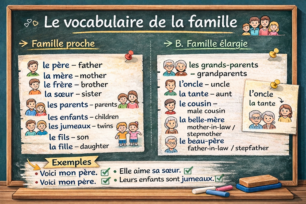 Le vocabulaire de la famille - Family vocabulary (Level A1)