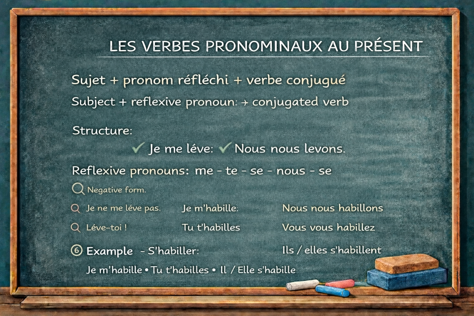 Les verbes pronominaux au présent - Reflexive verbs in the present tense (Level A1)