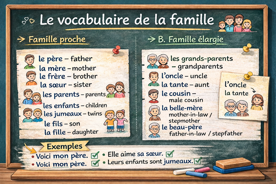 Le vocabulaire de la famille - Family vocabulary (Level A1)