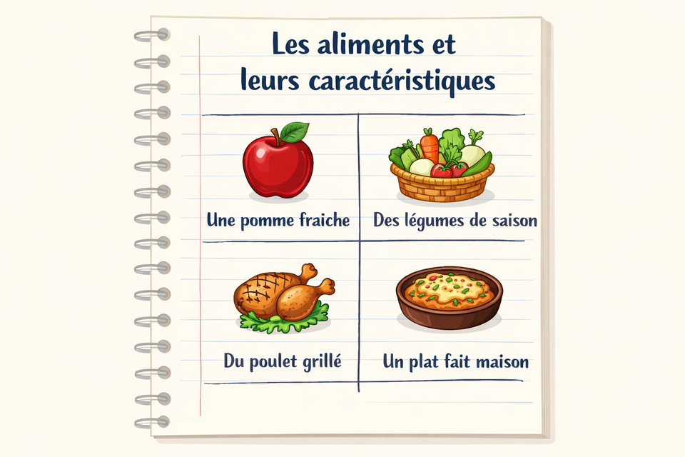 Les aliments et leurs caractéristiques - Foods and their characteristics (Level A1)