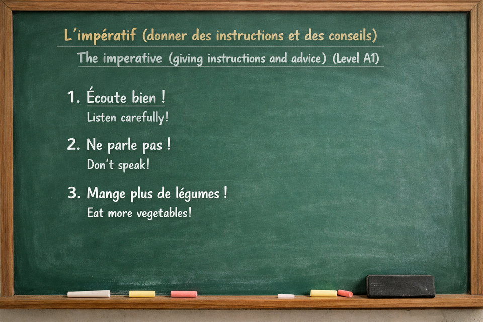 L’impératif (donner des instructions et des conseils) - The imperative (giving instructions and advice) (Level A1)