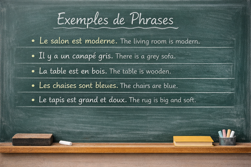 Vocabulaire des meubles et leurs caractéristiques- Furniture vocabulary and their characteristics (Level A1)