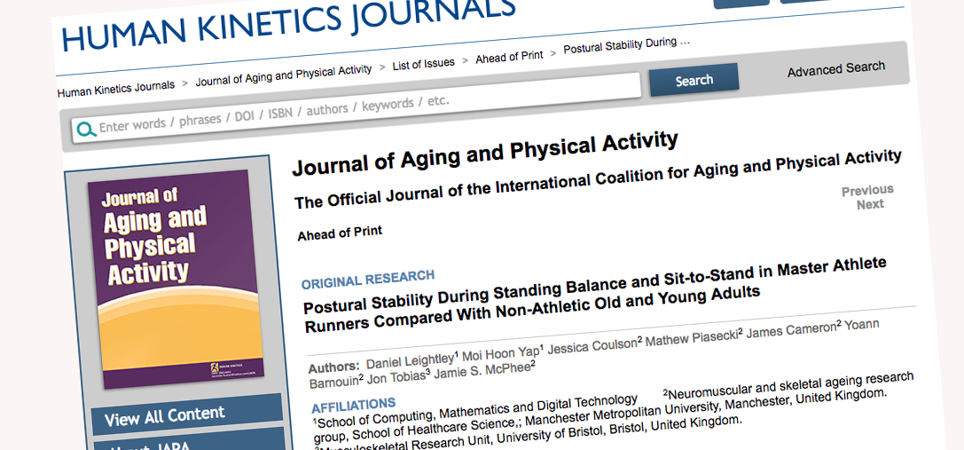 Postural Stability During Standing Balance and Sit-to-Stand in Master Athlete Runners Compared With Non-Athletic Old and Young Adults