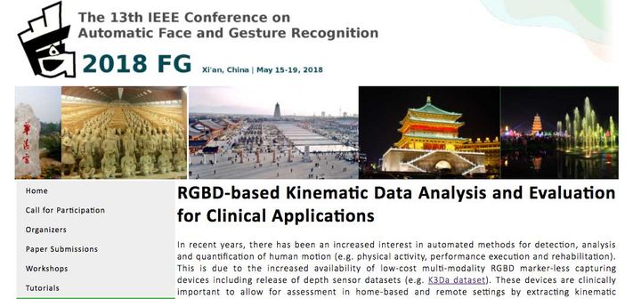 Special Session: Face & Gesture 2018 - RGBD-based Kinematic Data Analysis and Evaluation for Clinical Applications