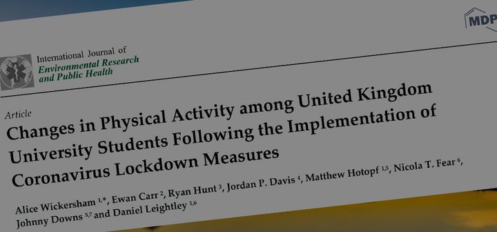 Just Published: Changes in Physical Activity among United Kingdom University Students Following the Implementation of Coronavirus Lockdown Measures