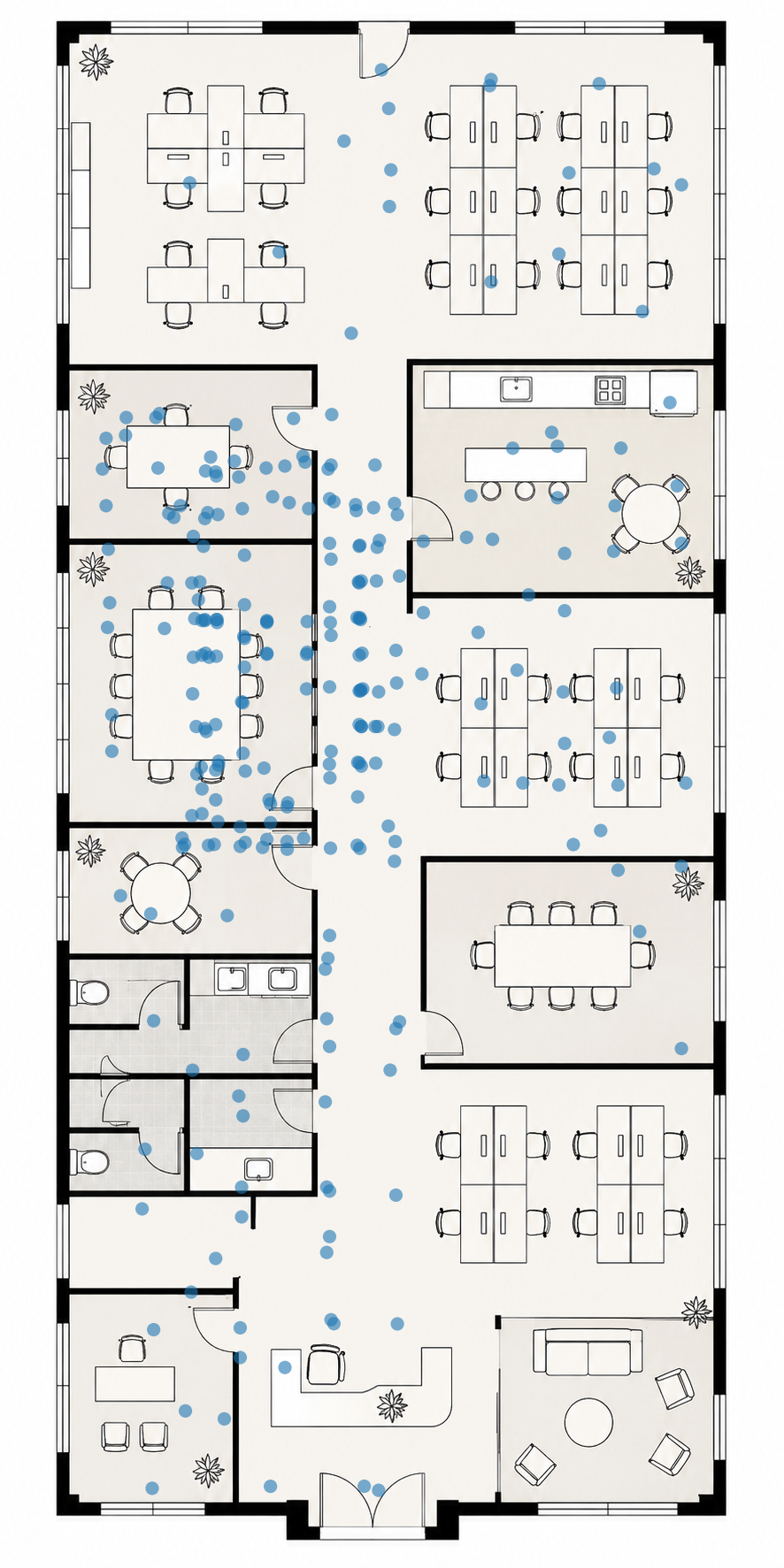 Training data collected on the floorplan