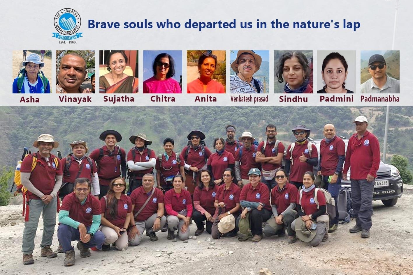 the trekking party from Karnataka Mountaineering Association