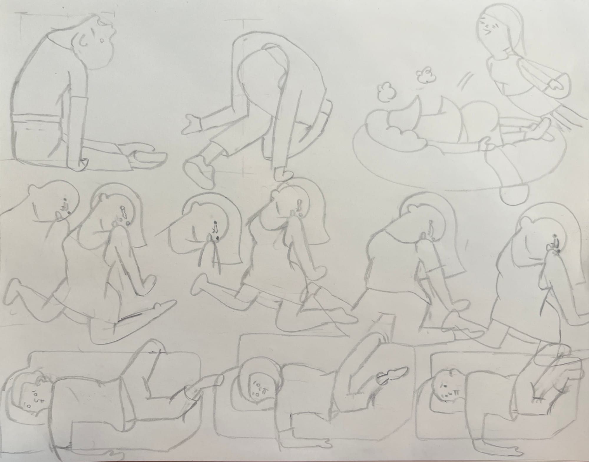 Drawing Limp People: Crying & Lazy