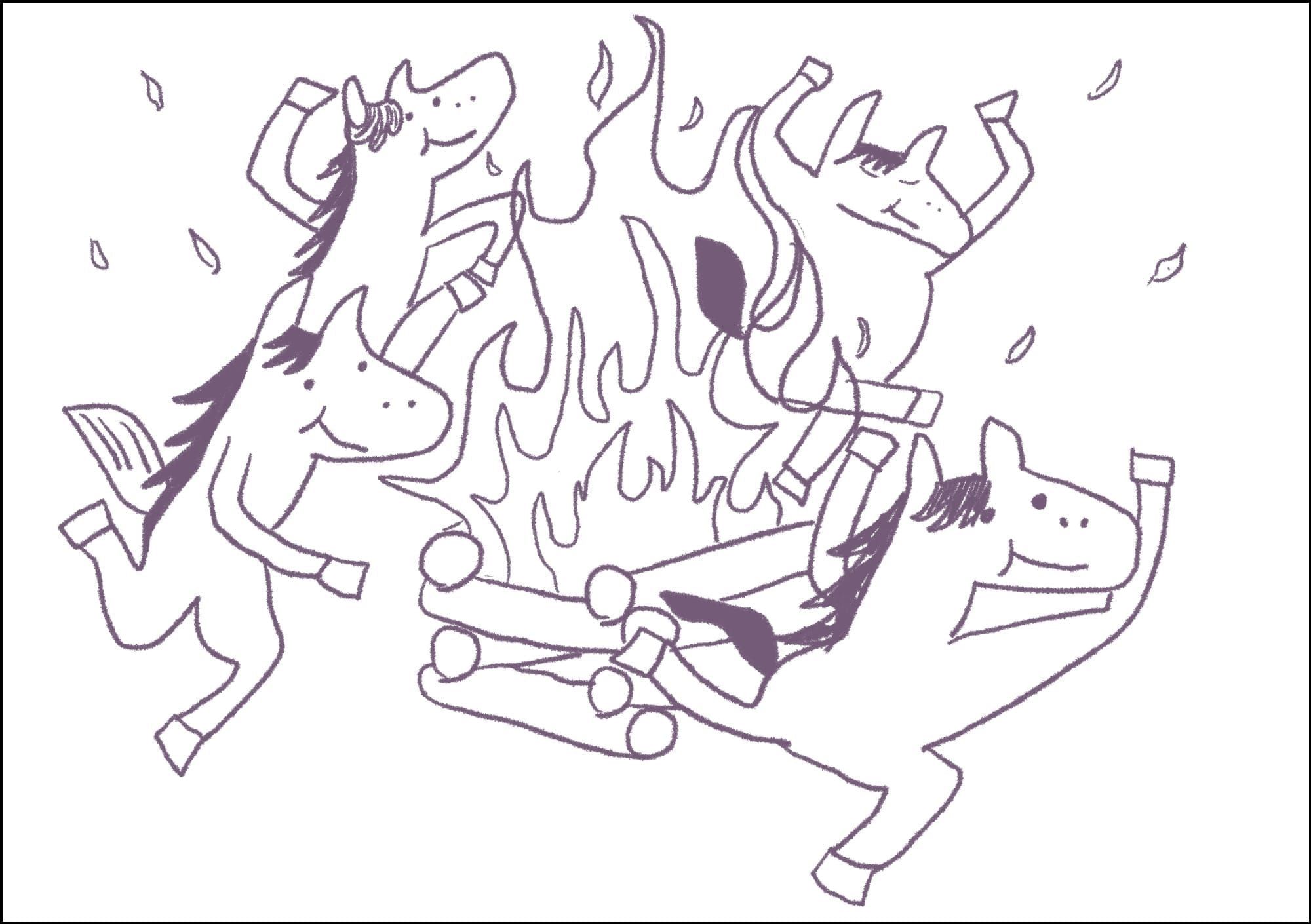 Drafting the Fire Horse Illustration