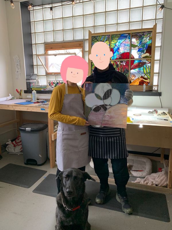 Our Cheeky Abstract: A Stained Glass Butt That Made It Home