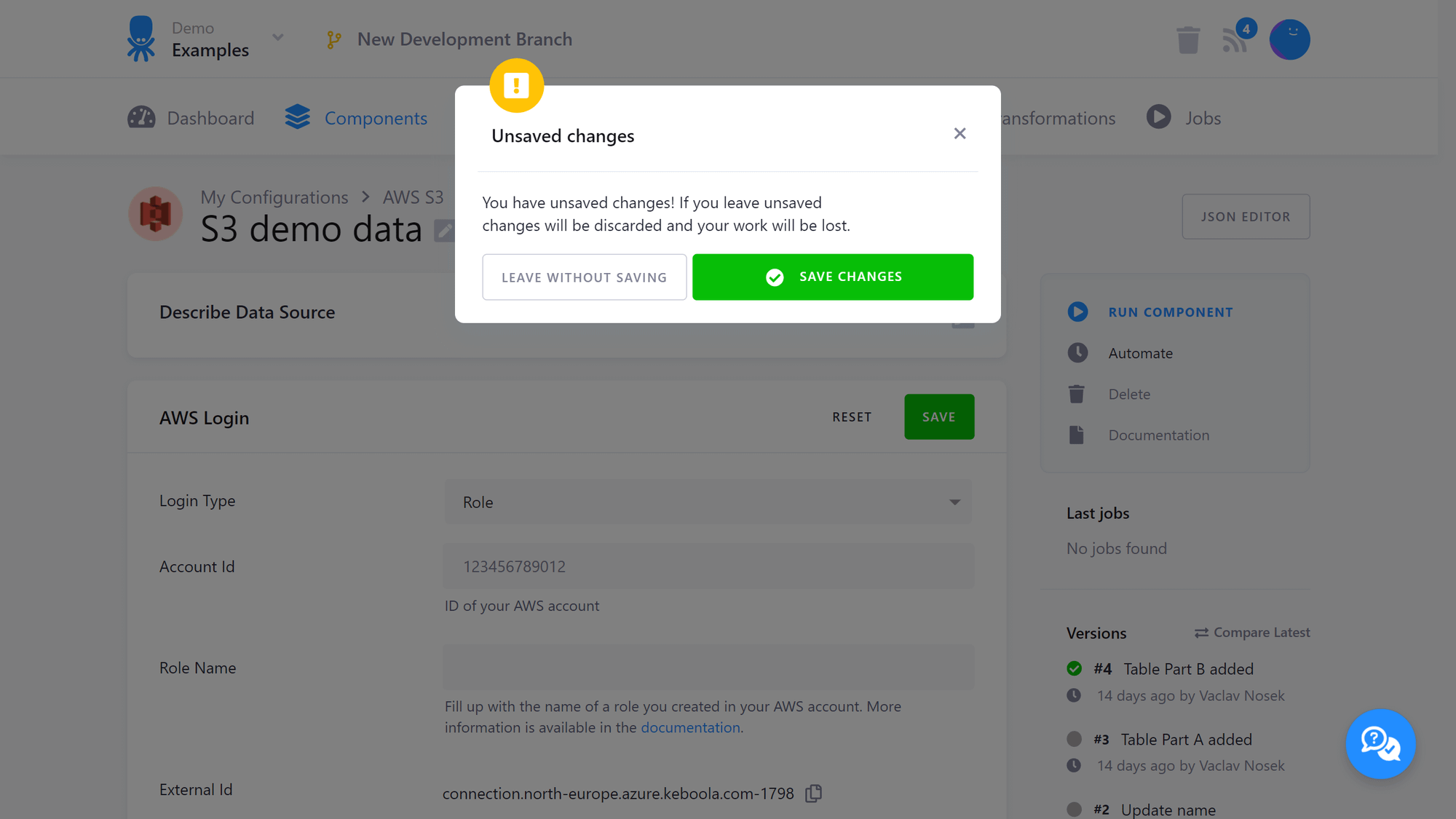 Detection of Unsaved Changes