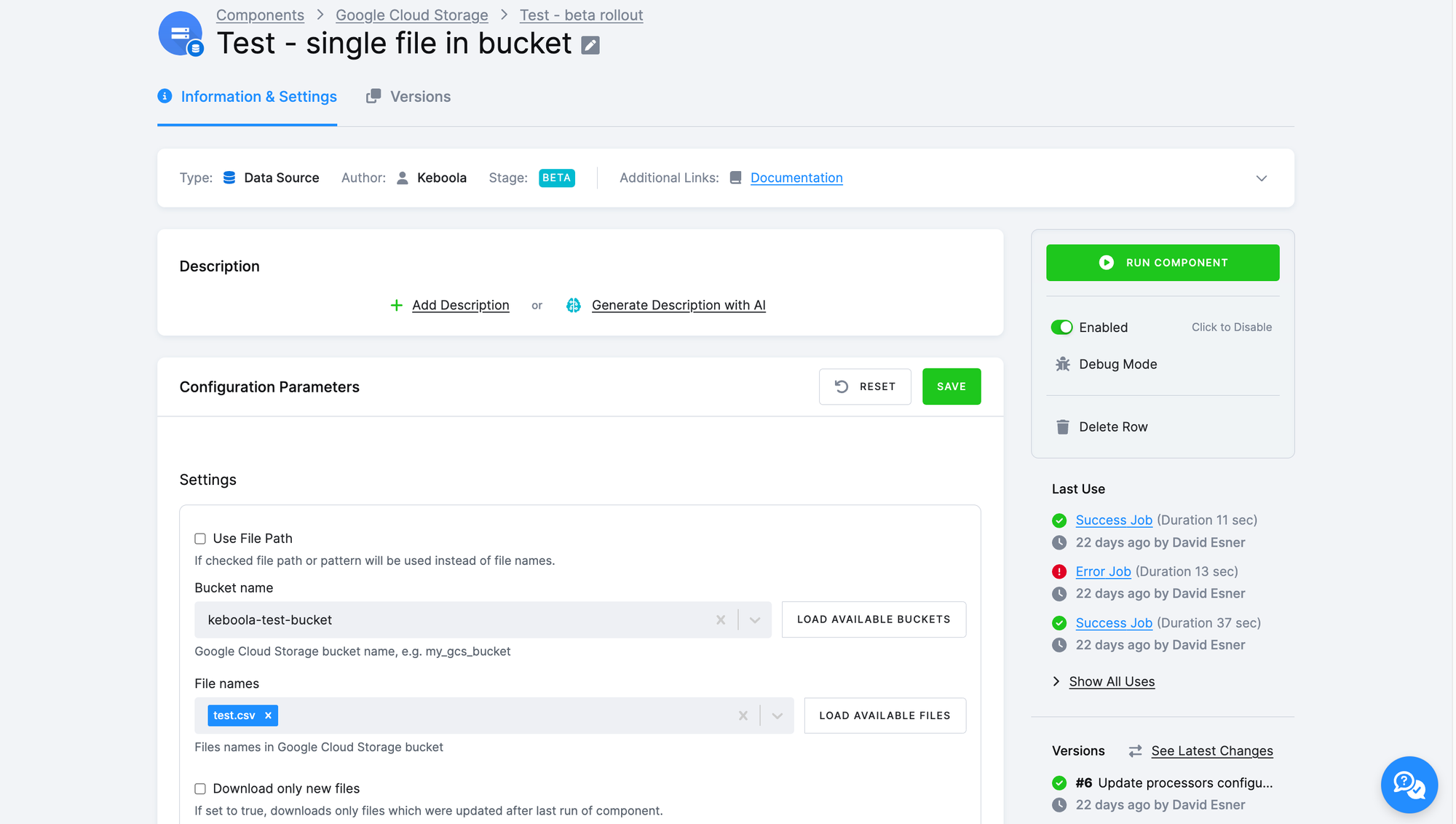New Data Source for Google Cloud Storage
