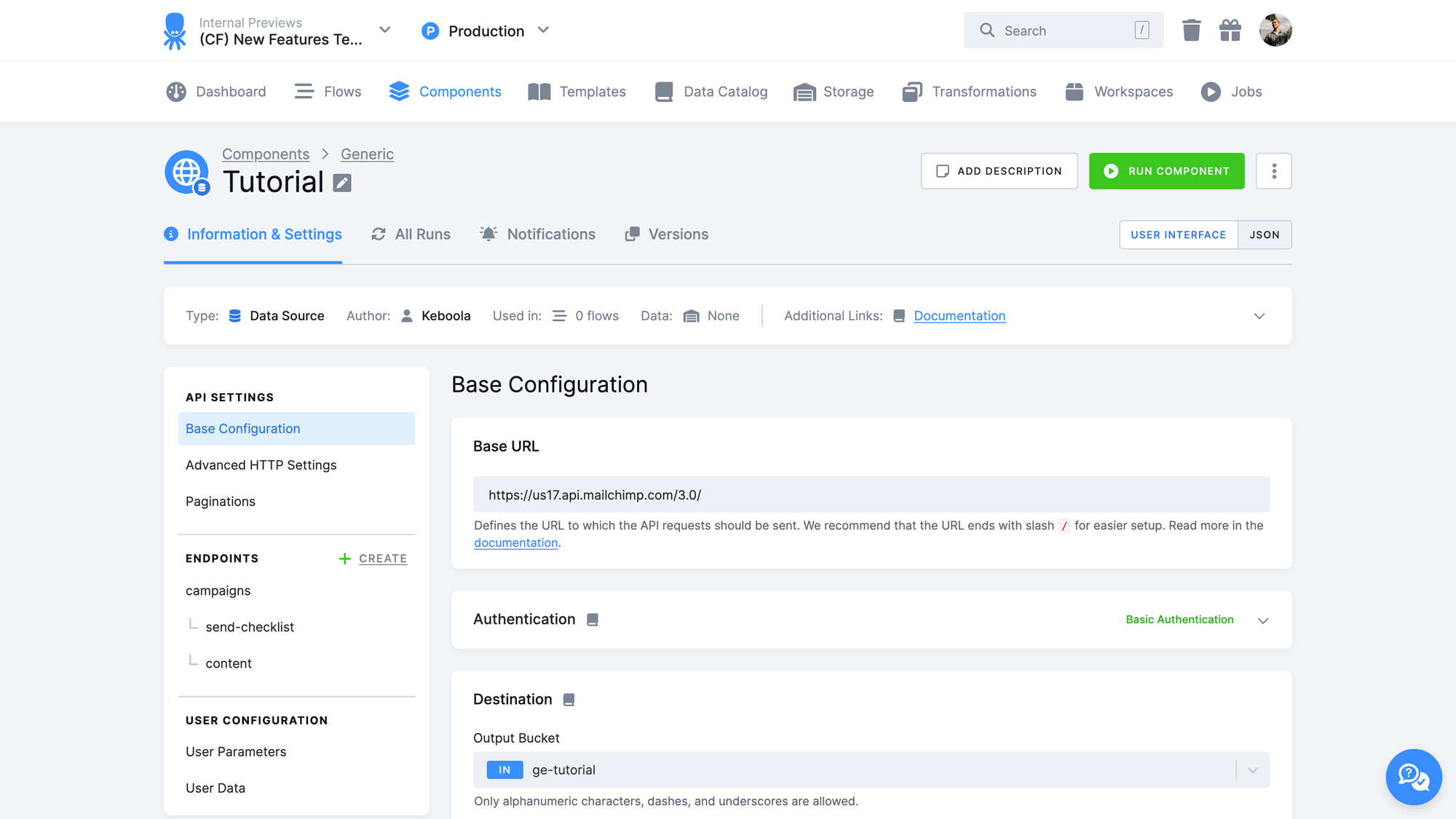 New Generic Extractor UI