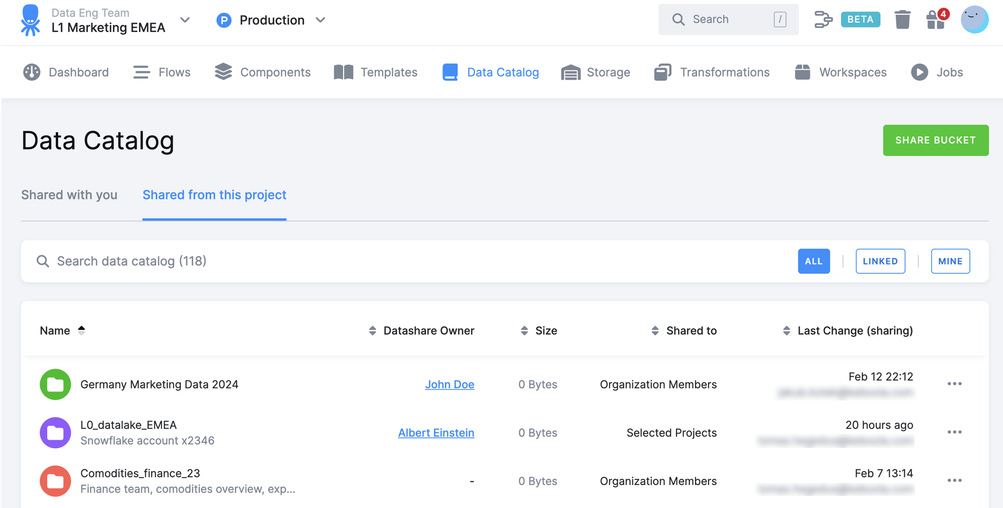 Introducing Datashare Ownership & updated Data Catalog
