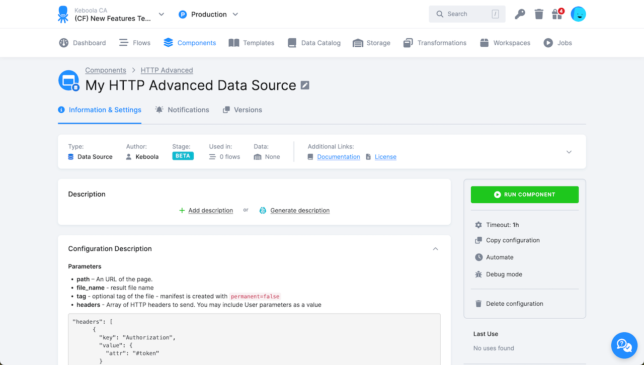 New HTTP Advanced Extractor