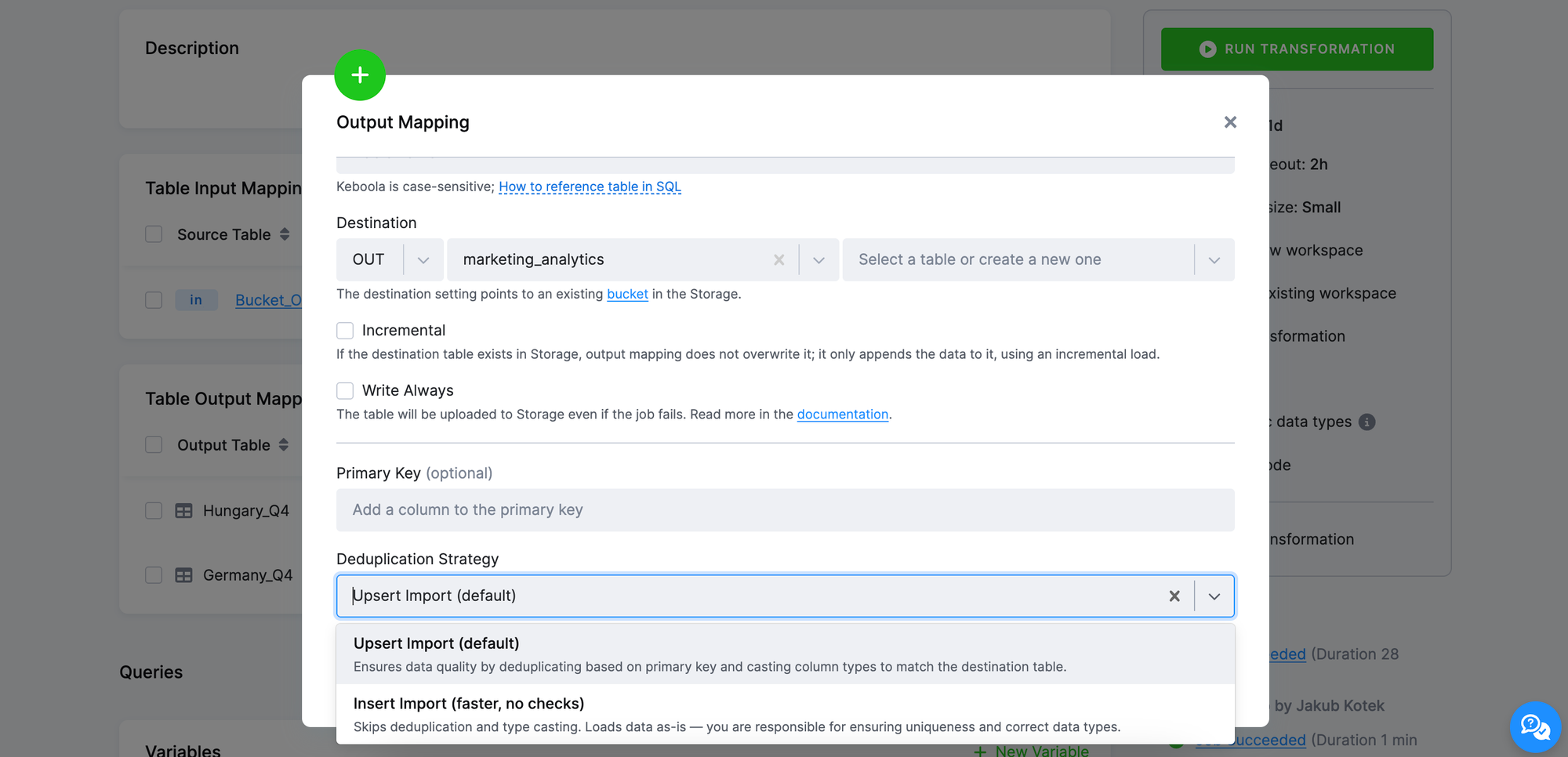 Faster Workspace Loads with Simplified Output Mapping (Snowflake Only)