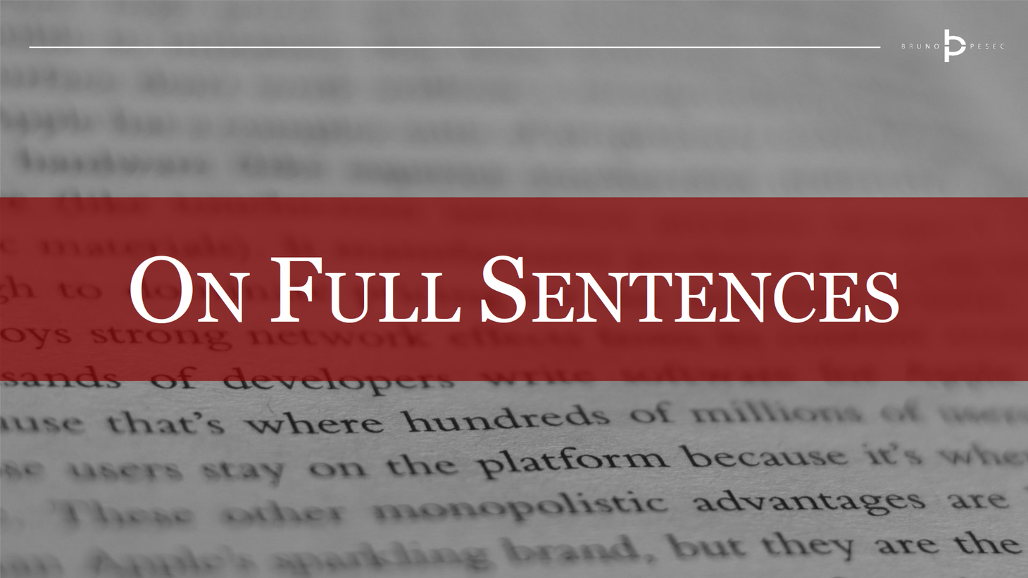 On full sentences
