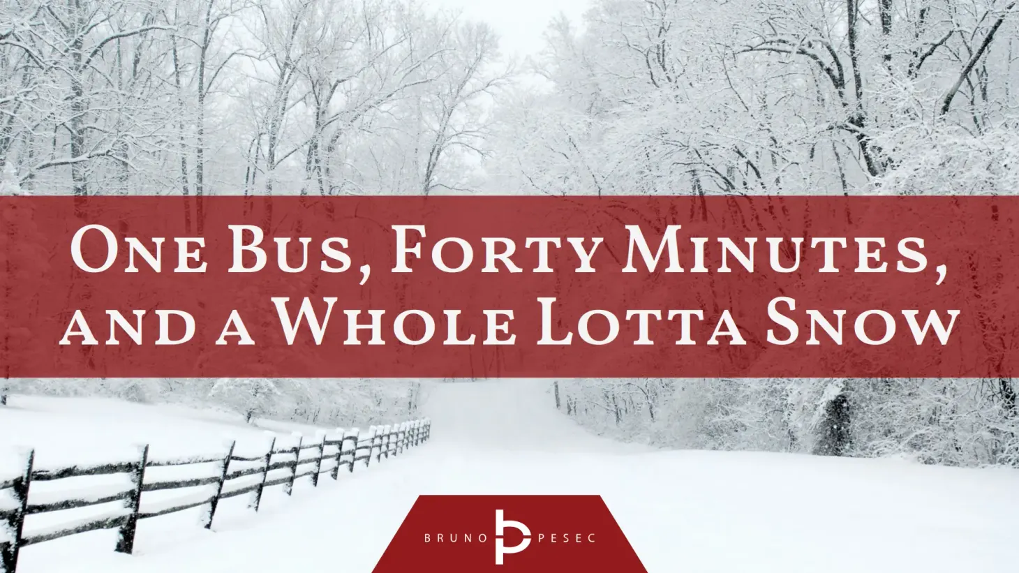One bus, forty minutes, and a whole lotta snow