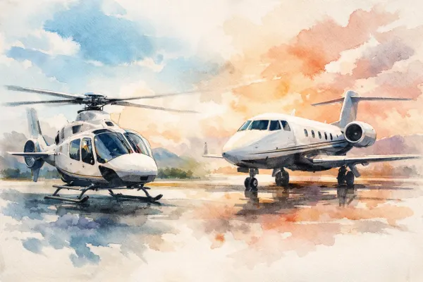 Helicóptero executivo vs jato privado