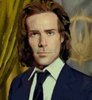 The portrait of Gaius Baltar that hung on the wall in Colonial One when he was president. 