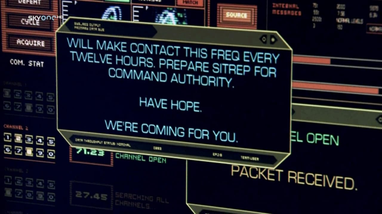 A message to New Caprica rebels that says, Have hope, we're coming for you.