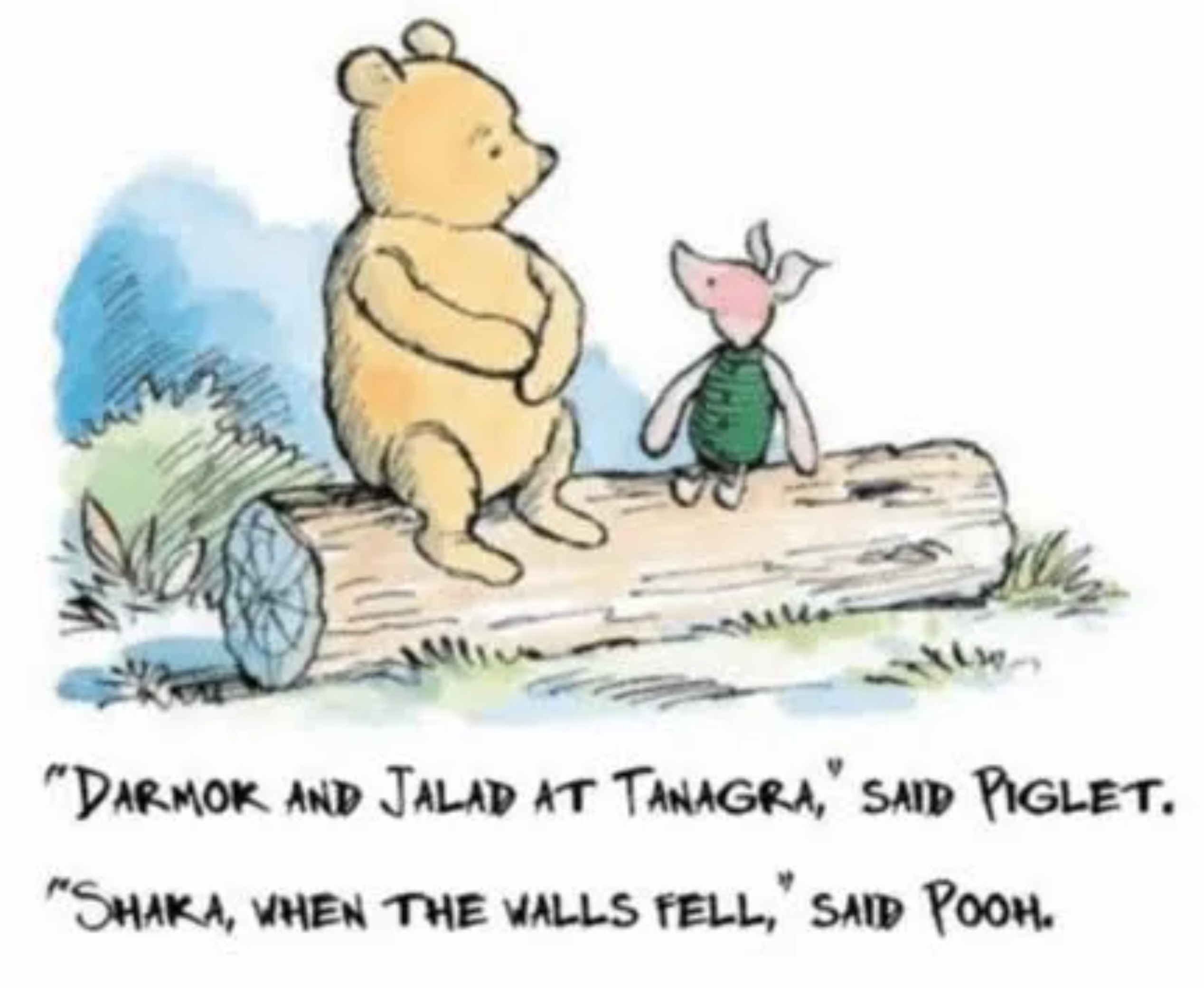 Piglet and Pooh reciting classic lines from TNG's Darmok.