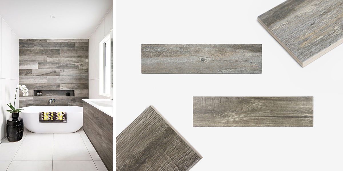 애쉬한 욕실 우드타일