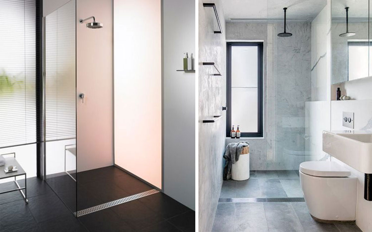 샤워부스 바깥쪽 경계에 설치한 육가